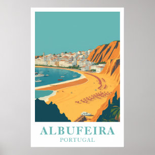 Albufeira Portugal Vintage Reis Strand Kunst Poster