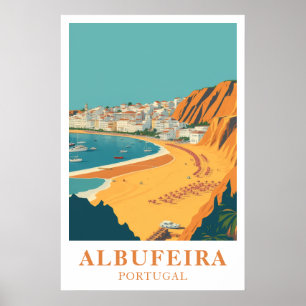 Albufeira Portugal Vintage Reis Strand Kunst Poster