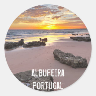 Albufeira - Portugal. Zomer vakanties in Algarve Ronde Sticker
