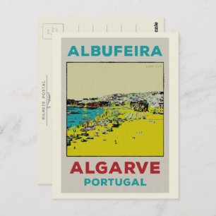 Albufeira strandillustratie Algarve Briefkaart