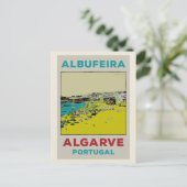 Albufeira strandillustratie Algarve Briefkaart (Staand voorkant)