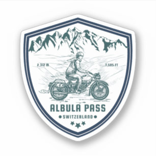 Albula pas zwitserse-alpen motor tour x  sticker