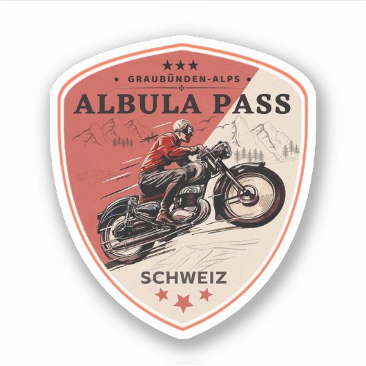 Albula pas zwitserse-alpen motorrit sticker (Voorkant)