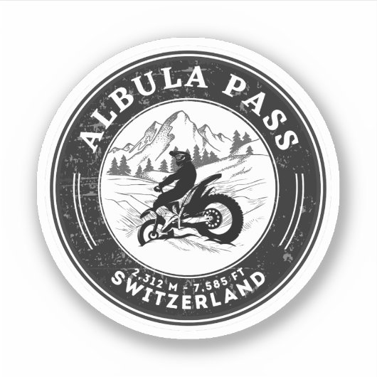 Albula pas zwitserse-alpen motorrit sticker (Voorkant)