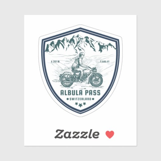 Albula Pass Zwitsers-Alpen motortocht x Sticker (Vel)