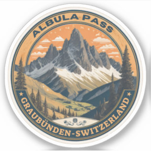 Albula passeren Zwitserse Alpen Bergen Sticker