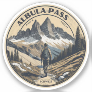 Albula passeren Zwitserse Alpen bergen wandelen Sticker