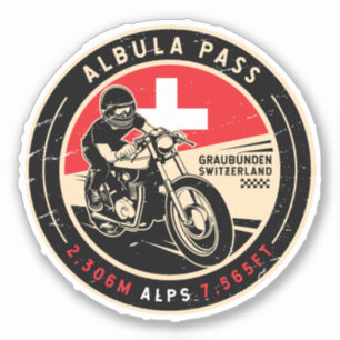 Albulapas   Zwitserland   Motorfiets Sticker