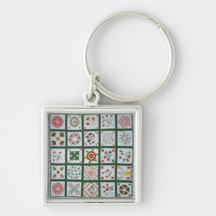 Album quilt met seizoensbloemen, 1844 sleutelhanger
