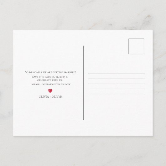 Albumcover slaat de datum op aankondigingskaart (Achterkant)