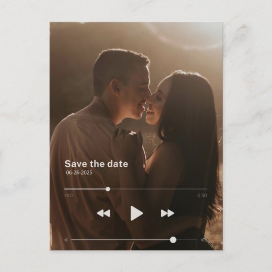 Albumcover slaat de datum op aankondigingskaart (Voorkant)