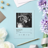 Albumcover slaat de datum op acryl uitnodigingen (Insitu (Huwelijk))