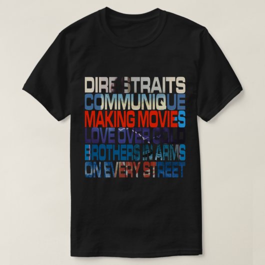 Albums de Dire Straits classique T-shirt (Design voorkant)