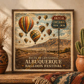 Albuquerque Ballonfestival Route 66 Poster