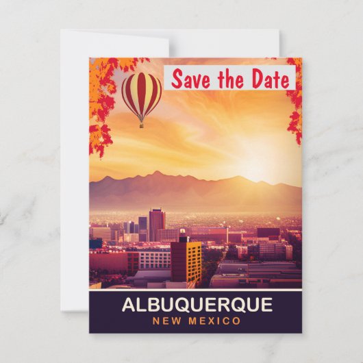 Albuquerque Ballonhemel trouwuitnodiging Save The Date (Voorkant)