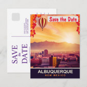 Albuquerque Ballonhemel trouwuitnodiging Save The Date (Voorkant / Achterkant)
