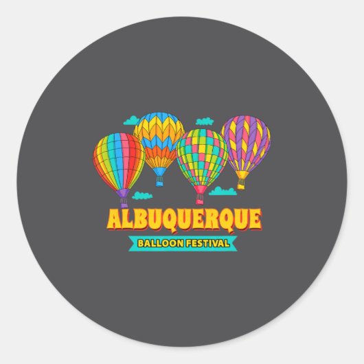 Albuquerque Balloon Festival New Mexico Fiesta  Ronde Sticker (Voorkant)