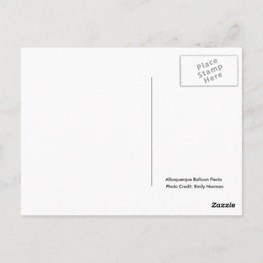 ALBUQUERQUE BALLOON FIESTA BRIEFKAART (Achterkant)