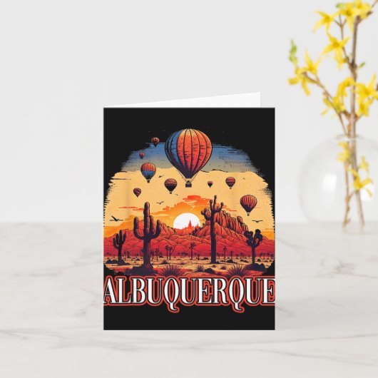 Albuquerque Balloon New Mexico Hot Air Balloon  Kaart (Gele Bloem)