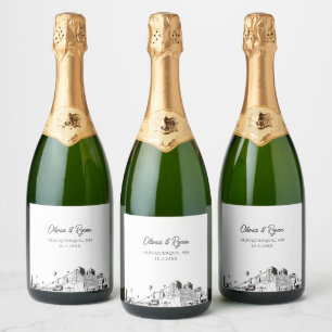 Albuquerque Bruiloft Champagne Label Sparkling Wijnetiket