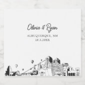 Albuquerque Bruiloft Champagne Label Sparkling Wijnetiket (Enkel label)