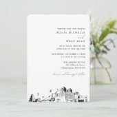 Albuquerque Bruiloft Elegante Skyline Uitnodiging (Staand voorkant)