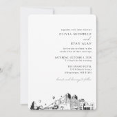 Albuquerque Bruiloft Elegante Skyline Uitnodiging (Voorkant)