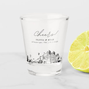 Albuquerque Bruiloft Favor Gepersonaliseerde Proos Shot Glas