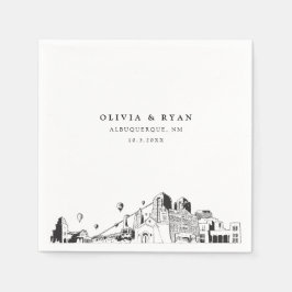Albuquerque Bruiloft minimalistisch papier Servet