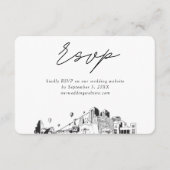 Albuquerque Bruiloft Minimalistische Schets RSVP Informatiekaartje (Voorkant)