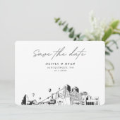 Albuquerque Bruiloft Modern Save the Date Kaart (Staand voorkant)