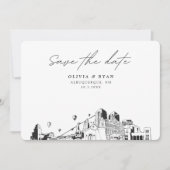 Albuquerque Bruiloft Modern Save the Date Kaart (Voorkant)