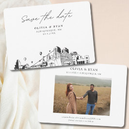 Albuquerque Bruiloft Modern Save the Date Kaart