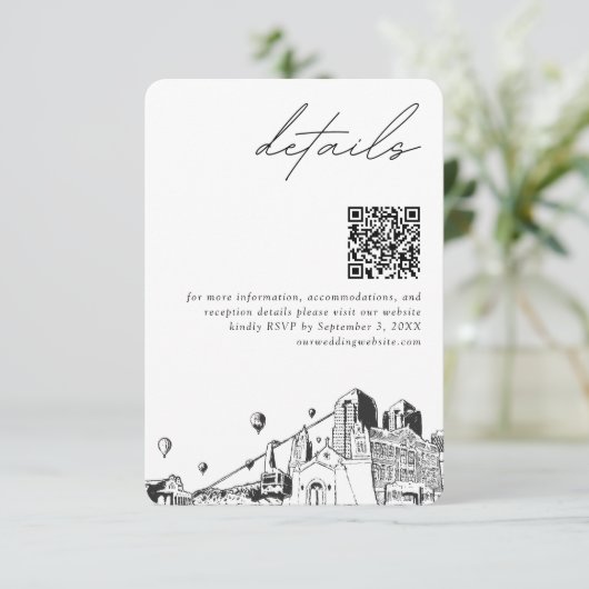 Albuquerque Bruiloft Moderne Details QR Code Informatiekaartje (Staand voorkant)
