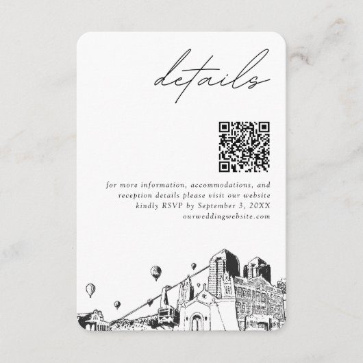 Albuquerque Bruiloft Moderne Details QR Code Informatiekaartje (Voorkant)