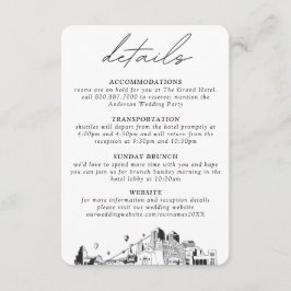 Albuquerque Bruiloft Verticale Details Informatiekaartje