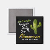 Albuquerque Cactus Funny Retro Magneet (Voorkant / Achterkant)