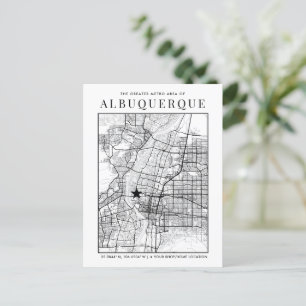 Albuquerque City Map + Locatiemarker Briefkaart