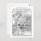 Albuquerque City Map + Locatiemarker Briefkaart (Voorkant / Achterkant)