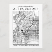 Albuquerque City Map + Locatiemarker Briefkaart (Voorkant)