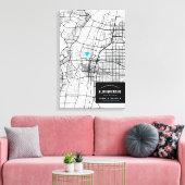 Albuquerque City Map + Markeringen uw locatie Canvas Afdruk (Insitu (Woonkamer))