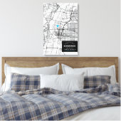 Albuquerque City Map + Markeringen uw locatie Canvas Afdruk (Insitu (Slaapkamer))