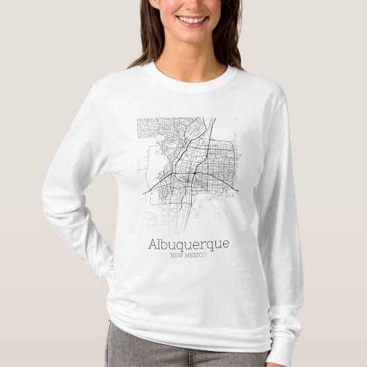 Albuquerque City Map T-shirt (Voorkant)