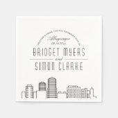 Albuquerque Deco Skyline | Weddenschap Napkins Servet (Voorkant)