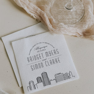 Albuquerque Deco Skyline   Weddenschap Napkins Servet