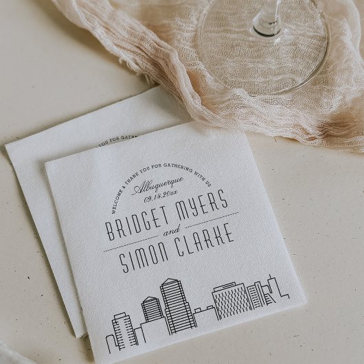 Albuquerque Deco Skyline | Weddenschap Napkins Servet