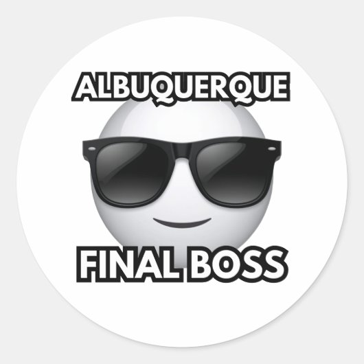 Albuquerque Final Boss Cool Emoji Sticker (Voorkant)