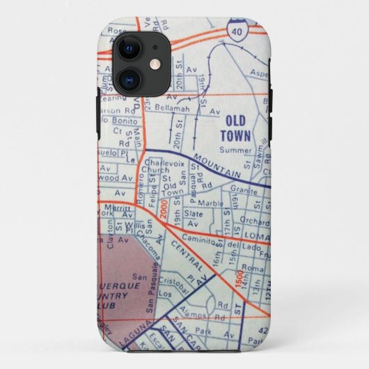  ALBUQUERQUE-kaart Case-Mate iPhone Case (Achterkant)