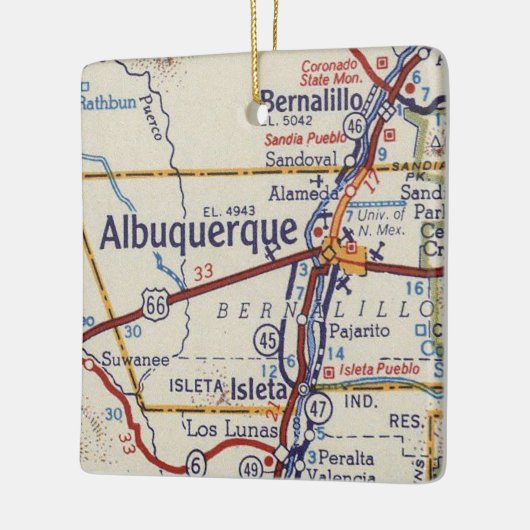 Albuquerque  kaart keramisch ornament (Links)