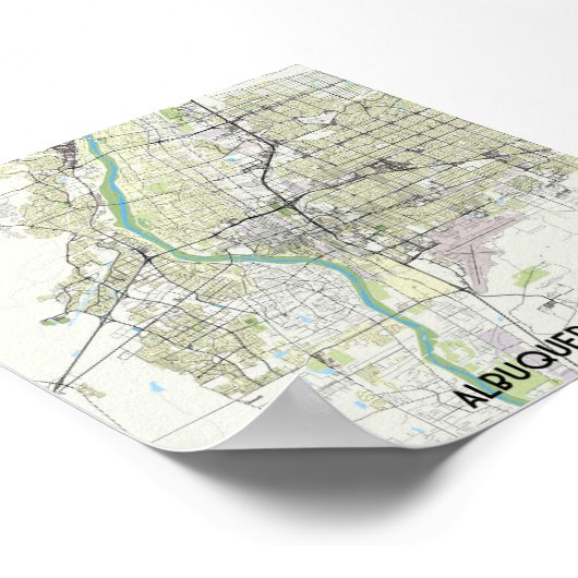 Albuquerque kaart poster (Hoek)